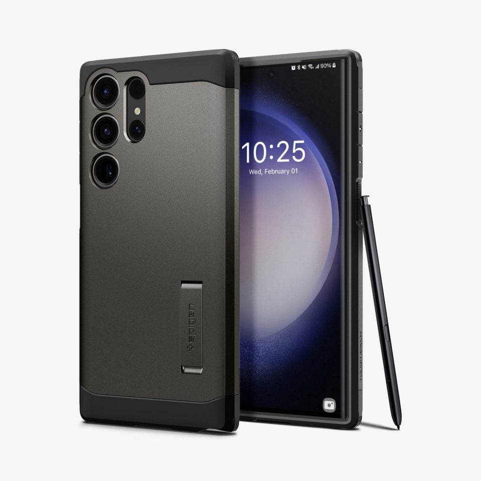 Galaxy S23 Ultra Kılıf, Spigen Tough Armor Gunmetal