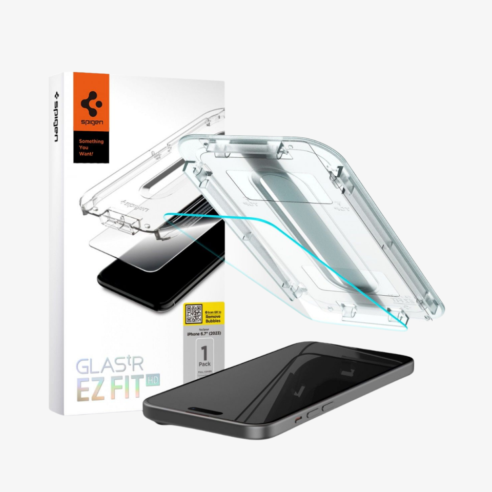 Spigen iPhone 16 / iPhone 15 Cam Ekran Koruyucu Kolay Kurulum Glas.tR EZ Fit Slim HD (1 Adet)