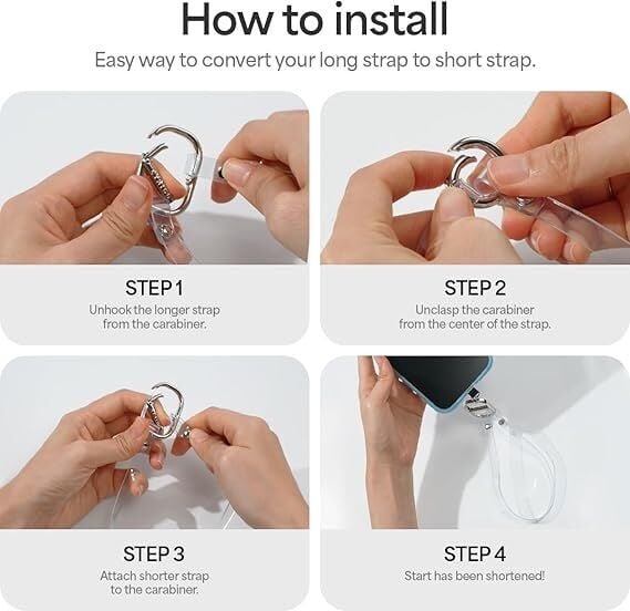 Spigen Ciel by CYRILL Cross Body Strap Set Boyun Askı ipi + Strap El Askı ipi + Tutucu Aparat (Tüm Cihazlarla Uyumlu) Crystal Clear