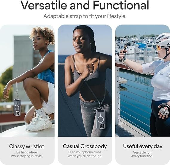 Spigen Ciel by CYRILL Cross Body Strap Set Boyun Askı ipi + Strap El Askı ipi + Tutucu Aparat (Tüm Cihazlarla Uyumlu) Crystal Clear