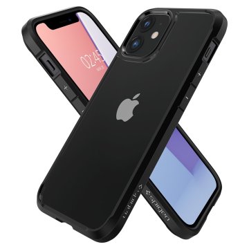 iPhone 12 / iPhone 12 Pro Kılıf, Spigen Crystal Hybrid Matte Black