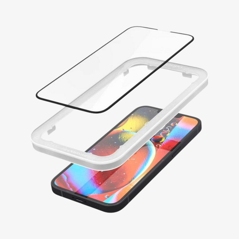 Spigen Apple iPhone 14 / 13 / 16e / 13 Pro Cam Ekran Koruyucu Kolay Kurulum Glas.tR Align Master Full Cover (1 Adet)