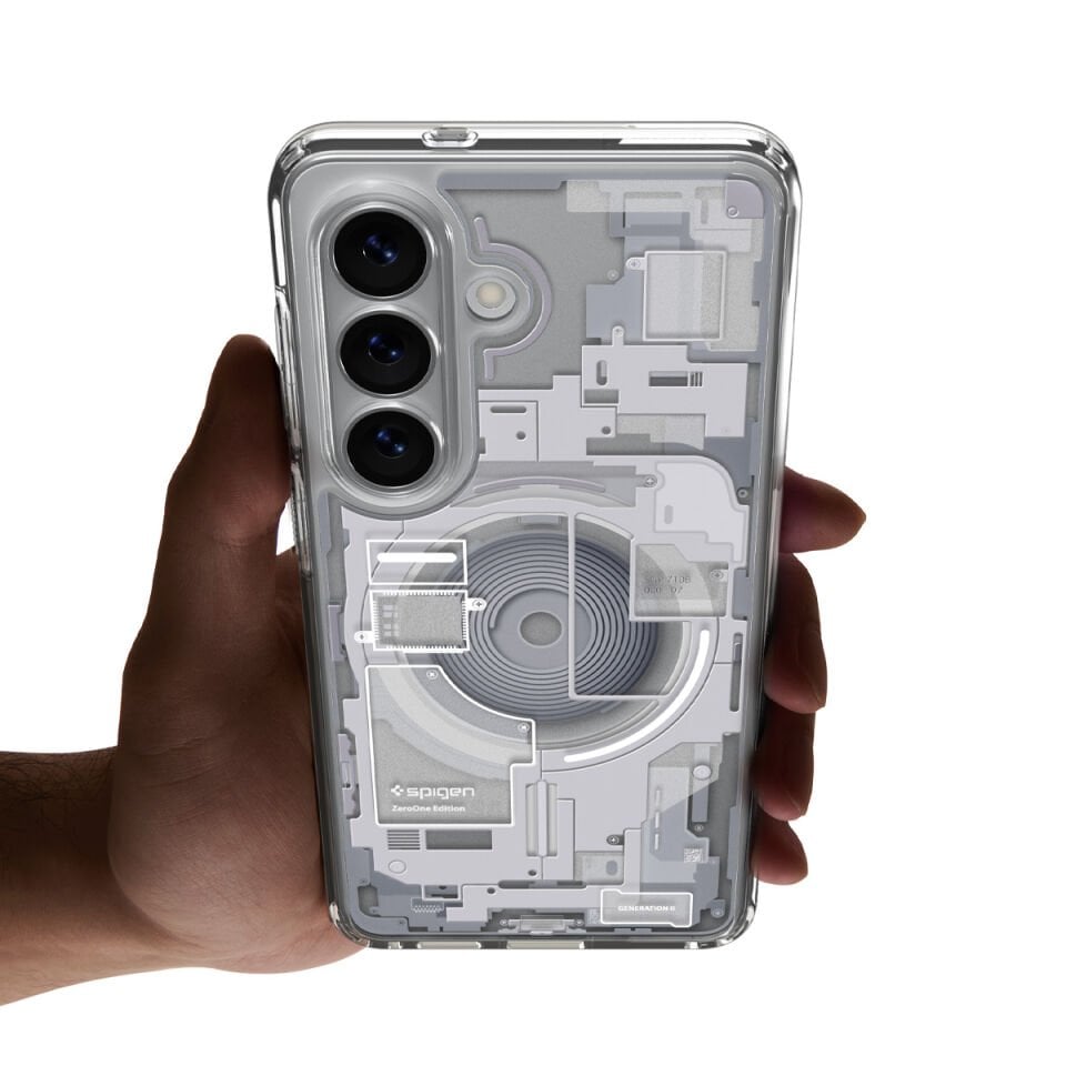 Spigen Samsung Galaxy S26 ile Uyumlu ince Kılıf Ultra Hybrid Sararmaya Dayanıklı DuraClear™ Hava Kanalı Teknolojisi™ Askeri Sınıf Koruma MagFit Şeffaf Kapak Zero One White