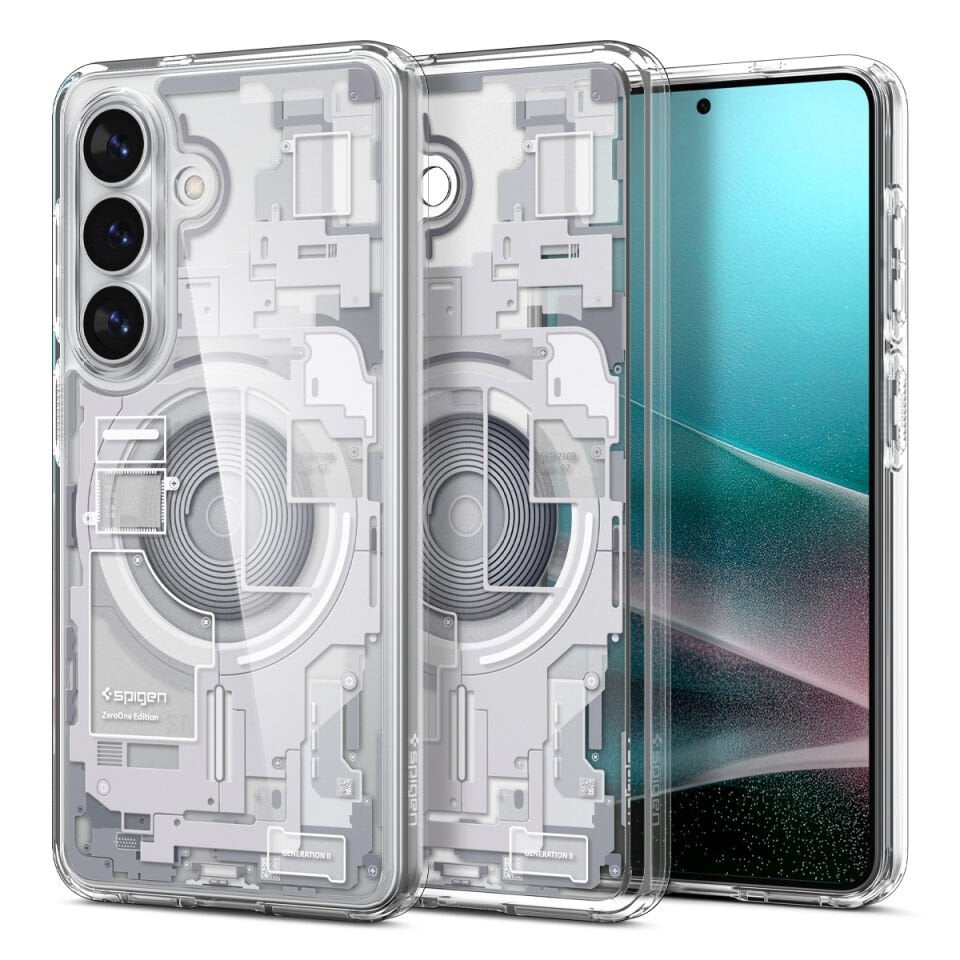 Spigen Samsung Galaxy S26 ile Uyumlu ince Kılıf Ultra Hybrid Sararmaya Dayanıklı DuraClear™ Hava Kanalı Teknolojisi™ Askeri Sınıf Koruma MagFit Şeffaf Kapak Zero One White