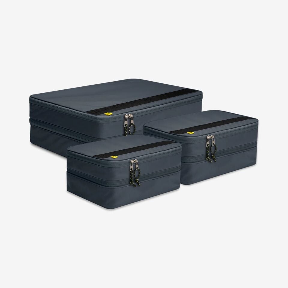 Spigen Seyahat Paketleme Küpleri / Valiz içi Düzenleyici Çanta Büyük Boy 28 inc Small (2 Adet) + X Large (1 Adet) Grotto Gray