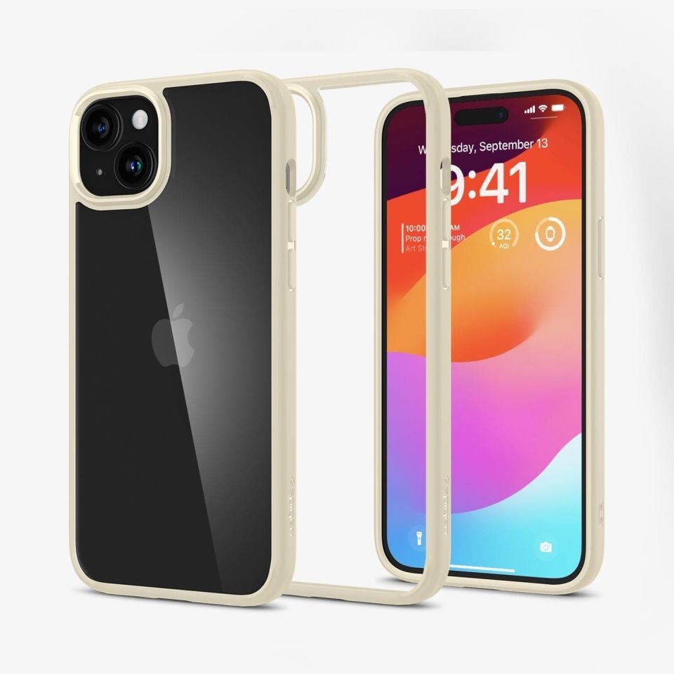 iPhone 15 Plus Kılıf, Spigen Ultra Hybrid Mute Beige