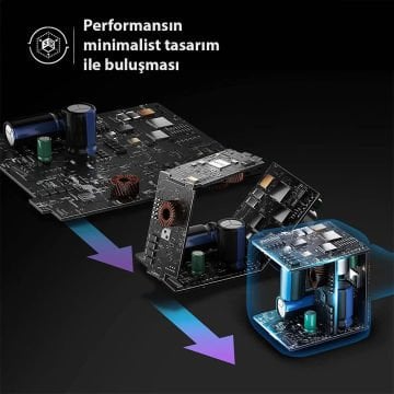 Spigen 35W GaN USB-C 2 Port Mini Güç Adaptörü - Samsung PPS Destekli Hızlı Şarj Aleti (Isı Düşürücü ve Akım Korumalı) iPhone & Android & iPad & MacBook Type-C
