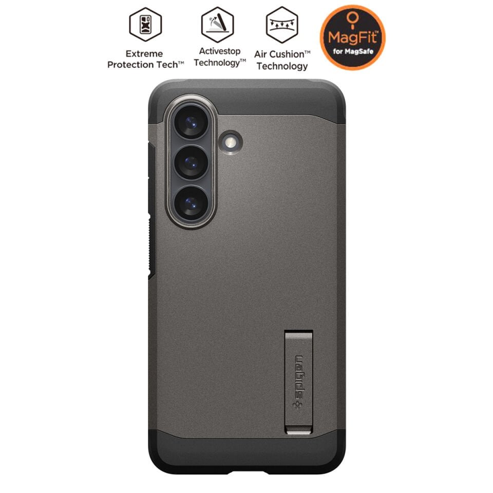 Spigen Samsung Galaxy S26 ile Uyumlu Ekstra Dayanıklı Kılıf Tough Armor Hava Kanalı Teknolojisi™ Askeri Sınıf Koruma MagFit KickStand\'lı Çift Katman Kapak