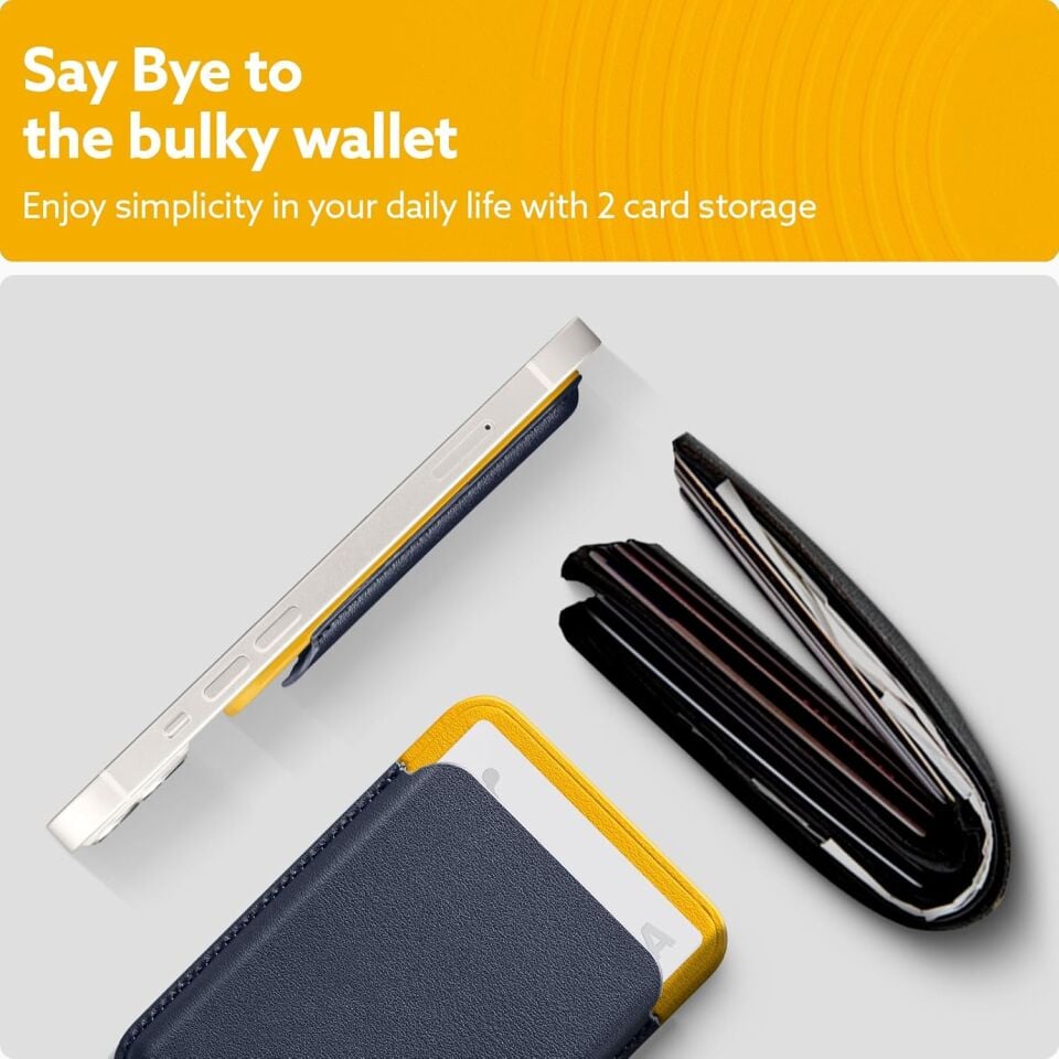 Spigen Caseology iPhone için MagSafe özellikli Kartlı Manyetik Cüzdan Nano Pop v2 Blueberry Navy