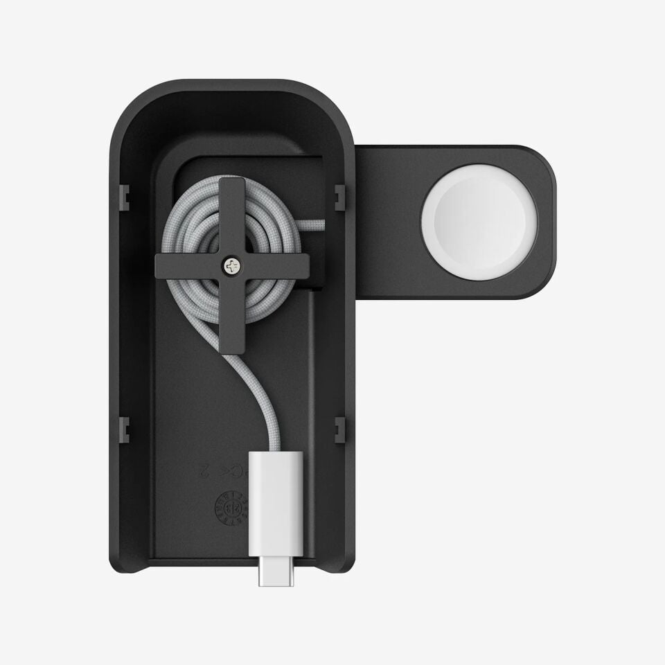 Spigen 15W 3\'ü 1 Arada Kablosuz Şarj Standı iPhone & Apple Watch & AirPods Qi2 Destekli MagSafe Özellikli MagFit OneTap Pro 3 3-in-1 Wireless Dock Gunmetal