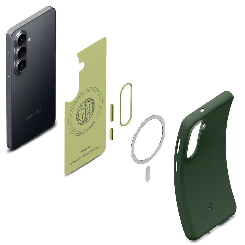 Spigen Samsung Galaxy S26 ile Uyumlu Silikon Kılıf Nano Pop Magfit Hava Kanalı Teknolojisi™ Askeri Sınıf Koruma MagFit Kaymaz Kapak Avo Green