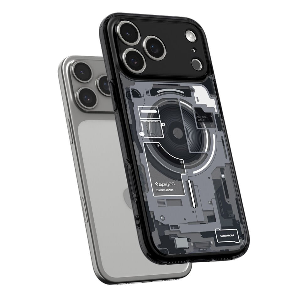 Spigen iPhone 17 Pro Max ince MagSafe Kılıf Ultra Hybrid Sararmaya Dayanıklı DuraClear™ Hava Kanalı Teknolojisi™ Askeri Sınıf Koruma MagFit Zero One Tasarım Kapak