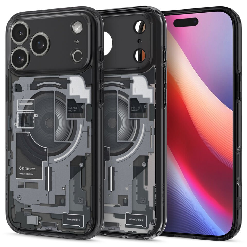 Spigen iPhone 17 Pro Max ince MagSafe Kılıf Ultra Hybrid Sararmaya Dayanıklı DuraClear™ Hava Kanalı Teknolojisi™ Askeri Sınıf Koruma MagFit Zero One Tasarım Kapak
