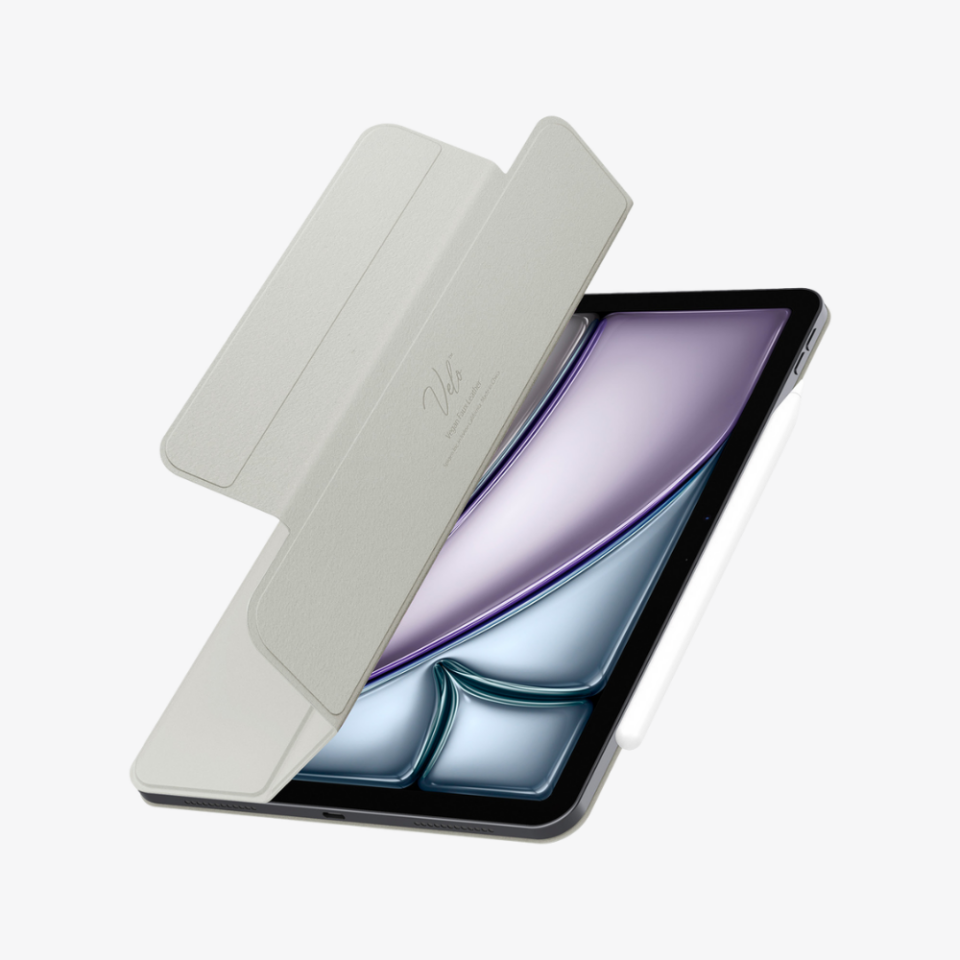 Spigen iPad Air 13'' M3 (2025) / M2 (2024) Kılıf Air Skin Folio OneTap Metal Ring MagFit Gray