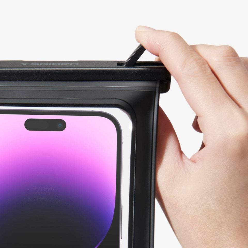 Spigen Aqua Shield WaterProof Universal (Tüm Cihazlarla Uyumlu) IPX8 Sertifikalı Su Geçirmez Kılıf Black