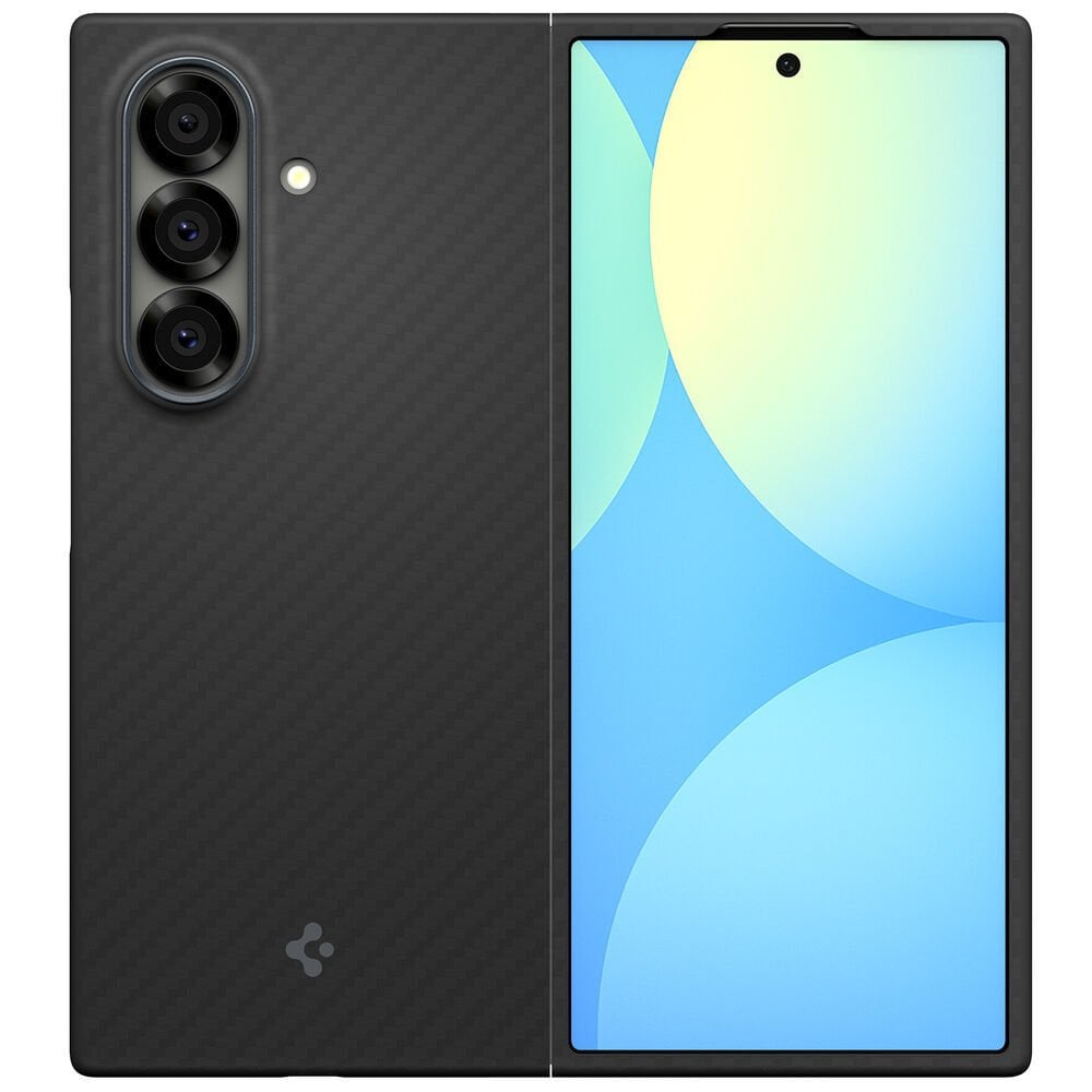 Spigen Galaxy Z Fold 7 ince Kılıf Air Skin Aramid Hava Kanalı Teknolojisi™ Askeri Sınıf Koruma Black Dokulu Yüzey Kapak Black