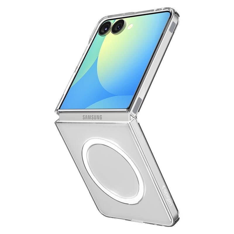 Spigen Galaxy Z Flip 7 ile Uyumlu ince Kılıf Air Skin Aramid Hava Kanalı Teknolojisi™ Askeri Sınıf Koruma Dokulu Yüzey Kapak Clear White