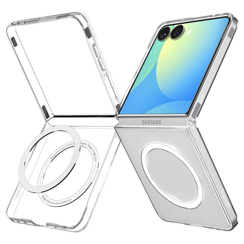 Spigen Galaxy Z Flip 7 ile Uyumlu ince Kılıf Air Skin Aramid Hava Kanalı Teknolojisi™ Askeri Sınıf Koruma Dokulu Yüzey Kapak Clear White