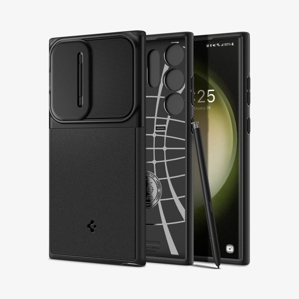 Galaxy S23 Ultra Kılıf, Spigen Optik Armor Black