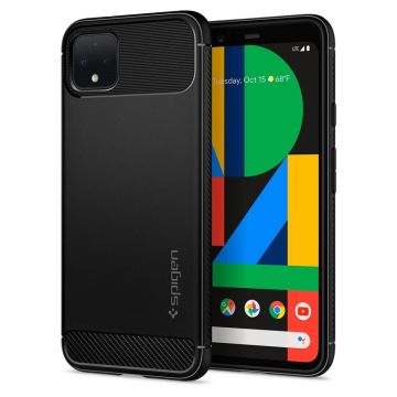 Google Pixel 4 Kılıf, Spigen Rugged Armor Matte Black