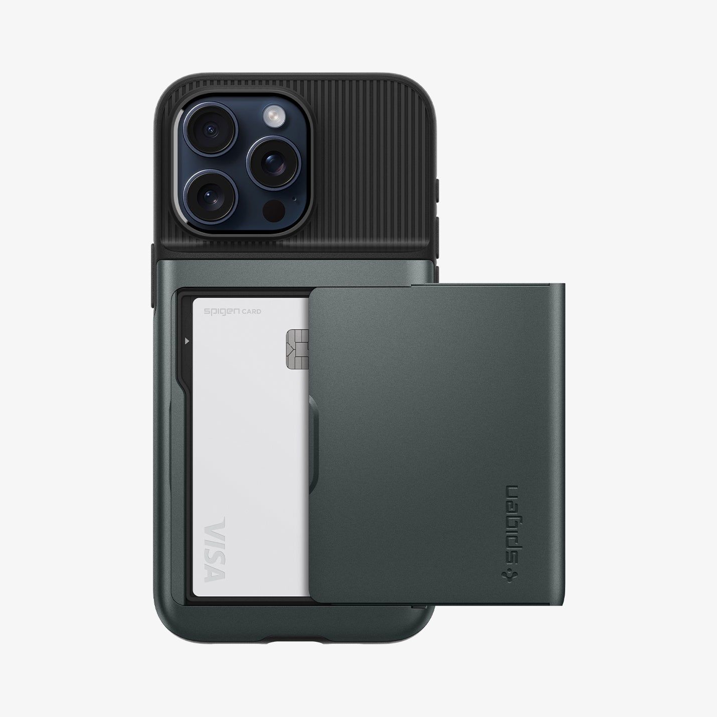 iPhone 15 Pro Kılıf, Spigen Slim Armor CS Abyss Green