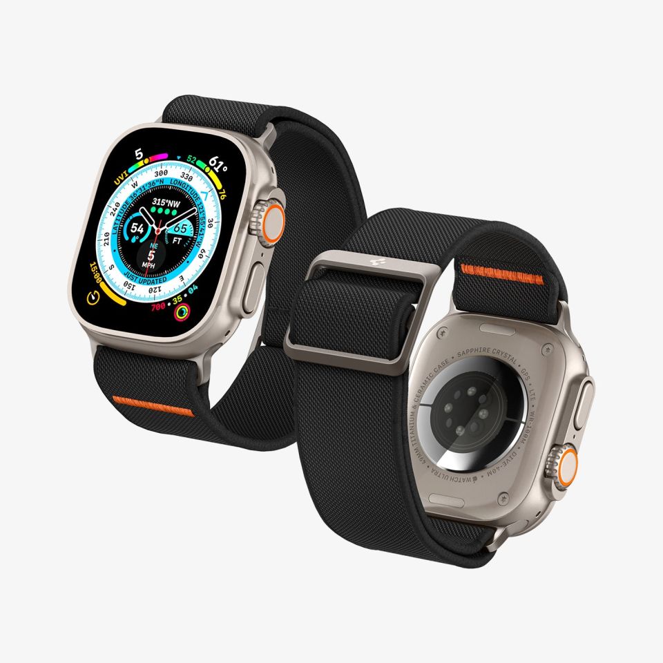 Spigen Apple Watch 49mm Ultra 3/2/1 - 46mm Seri 11/10 - 45mm Seri 9/8/7 - 44mm Seri SE2/SE/6/5/4 ile uyumlu Kordon Kayış Band Lite Fit Ultra