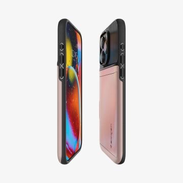 iPhone 15 Pro Kılıf, Spigen Slim Armor CS Rose Gold