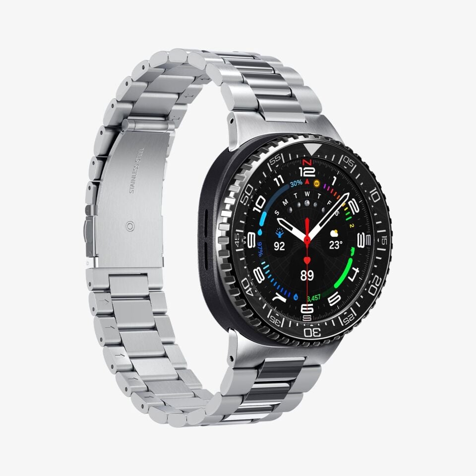 Spigen Galaxy Watch 8 Classic (46mm) Kasa Koruyucu Bezel Tune Diver Saat Aksesuar Paslanmaz Çelik Yapı Üstün Koruma Black