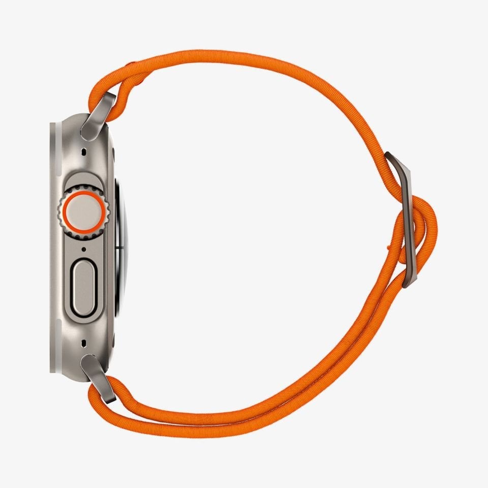 Spigen Apple Watch 49mm Ultra 2/1 - 46mm Seri 10 - 45mm Seri 9/8/7 - 44mm Seri SE2/SE/6/5/4 Kordon Kayış Band Lite Fit Ultra Orange