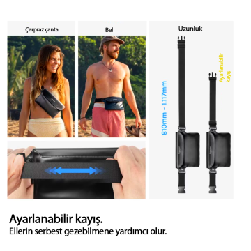 Spigen Universal Aqua Shield Waterproof Tüm Cihazlarla Uyumlu Set (Kılıf ve Çanta) A621