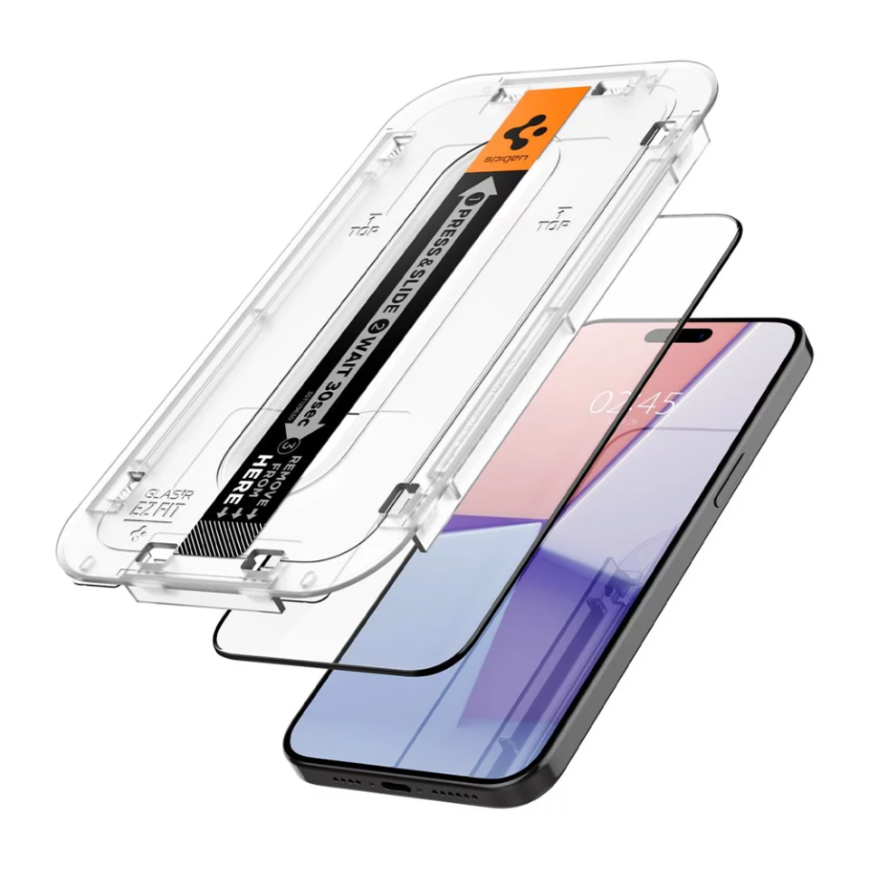 iPhone 15 Pro Cam Ekran Koruyucu Kolay Kurulum, Spigen Glas.tR EZ Fit FCB HD (1 adet)