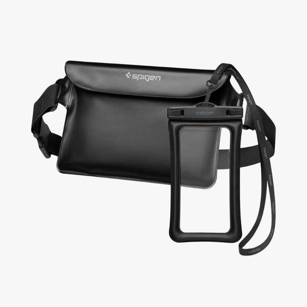 Spigen Universal Aqua Shield Waterproof Tüm Cihazlarla Uyumlu Set (Kılıf ve Çanta) A621 Black