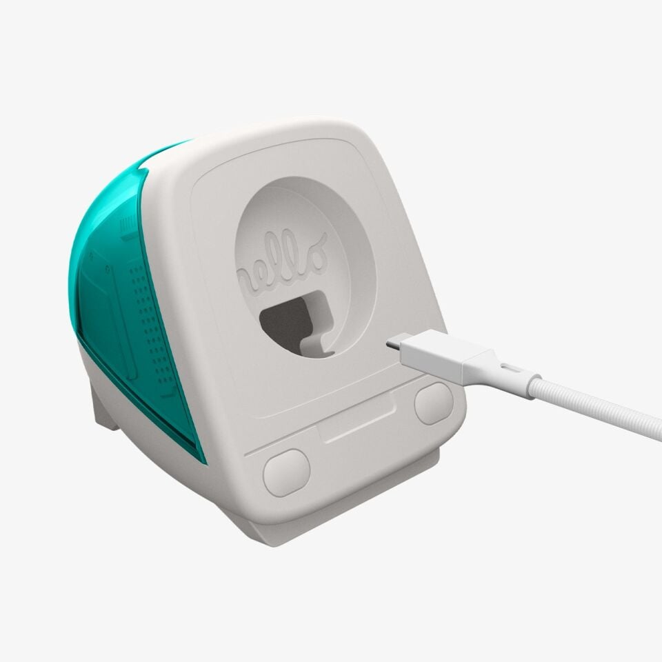 Spigen Apple Watch ile uyumlu Saat Standı Classic C1 Dayanıklı Silikon Malzeme Bondi Blue iMac Tasarım Stand Bondi Blue