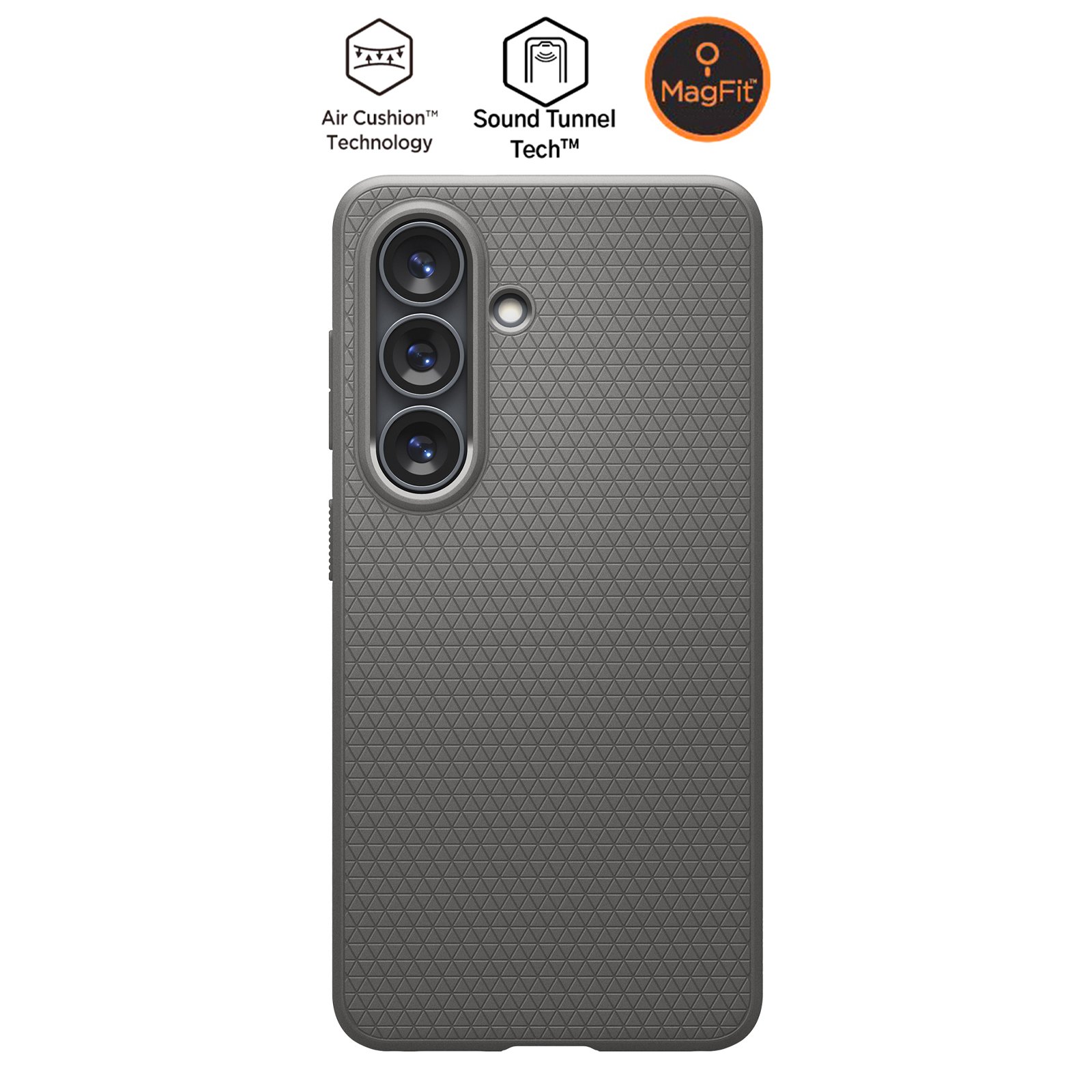 Spigen Samsung Galaxy S26 Plus ile Uyumlu ince Kılıf Liquid Air MagFit Sararmaya Dayanıklı DuraClear™ Hava Kanalı Teknolojisi™ Askeri Sınıf Koruma Şeffaf Kapak Marble Gray