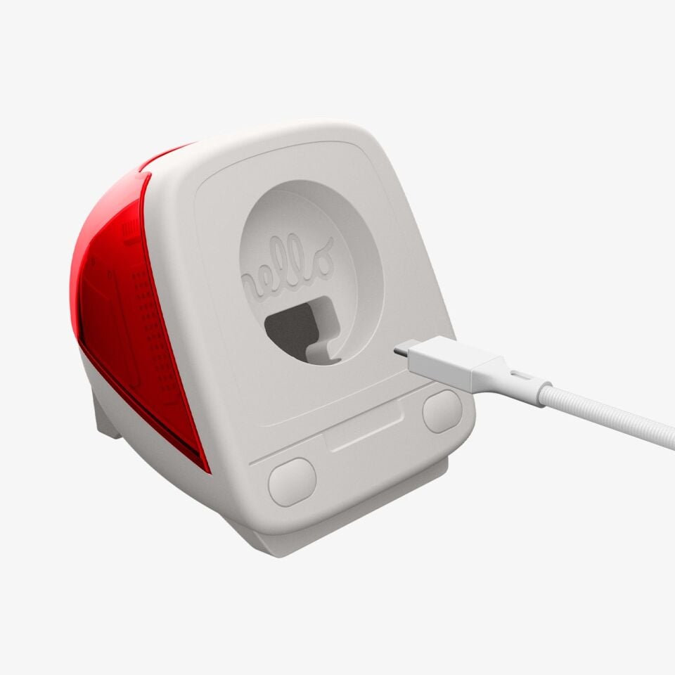 Spigen Apple Watch ile uyumlu Saat Standı Classic C1 Dayanıklı Silikon Malzeme Bondi Blue iMac Tasarım Stand Ruby