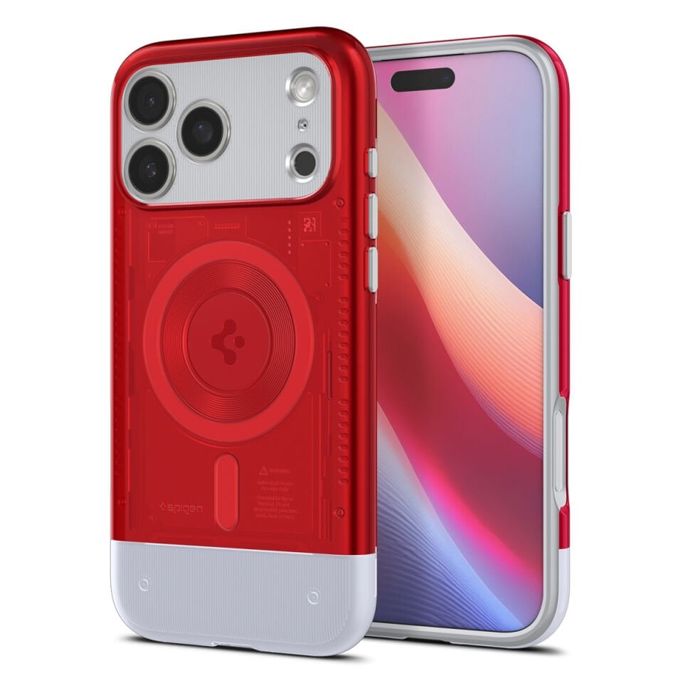 Spigen iPhone 17 Pro MagSafe Kılıf Classic C1 Hava Kanalı Teknolojisi™ Askeri Sınıf Koruma MagFit iMac Tasarım Kapak Ruby