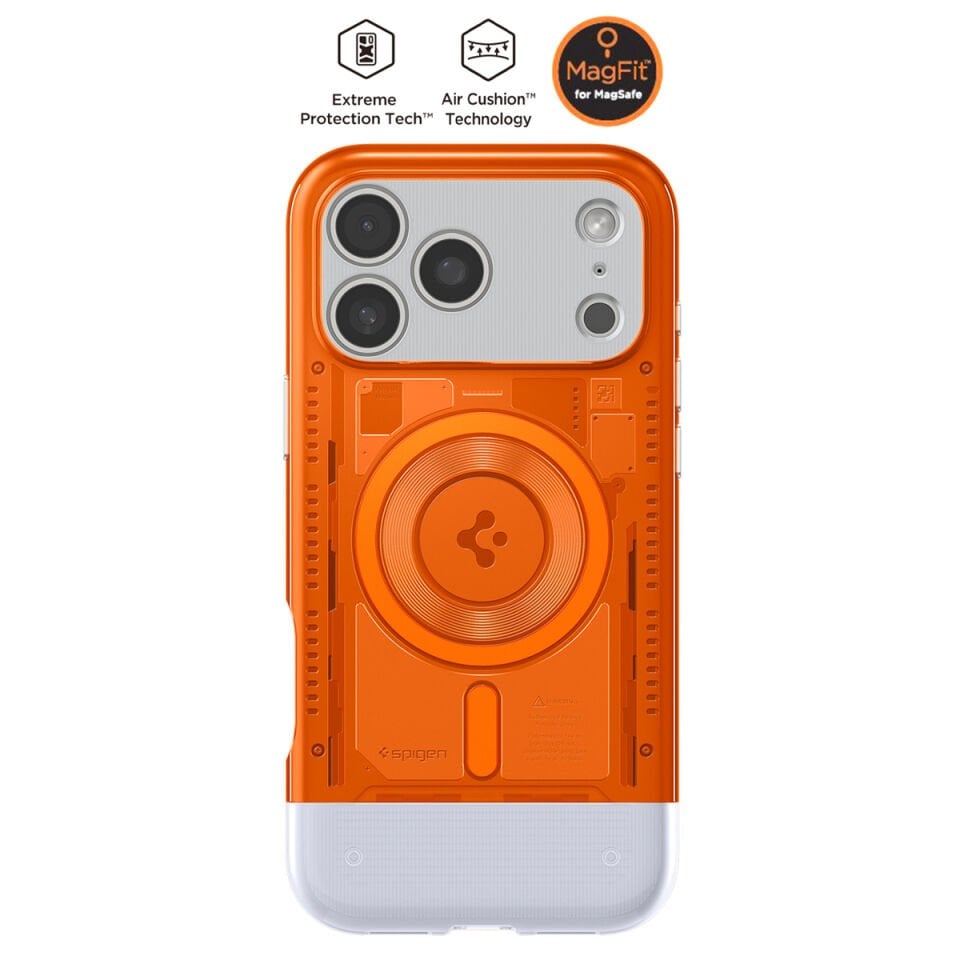 Spigen iPhone 17 Pro MagSafe Kılıf Classic C1 Hava Kanalı Teknolojisi™ Askeri Sınıf Koruma MagFit iMac Tasarım Kapak Tangerine