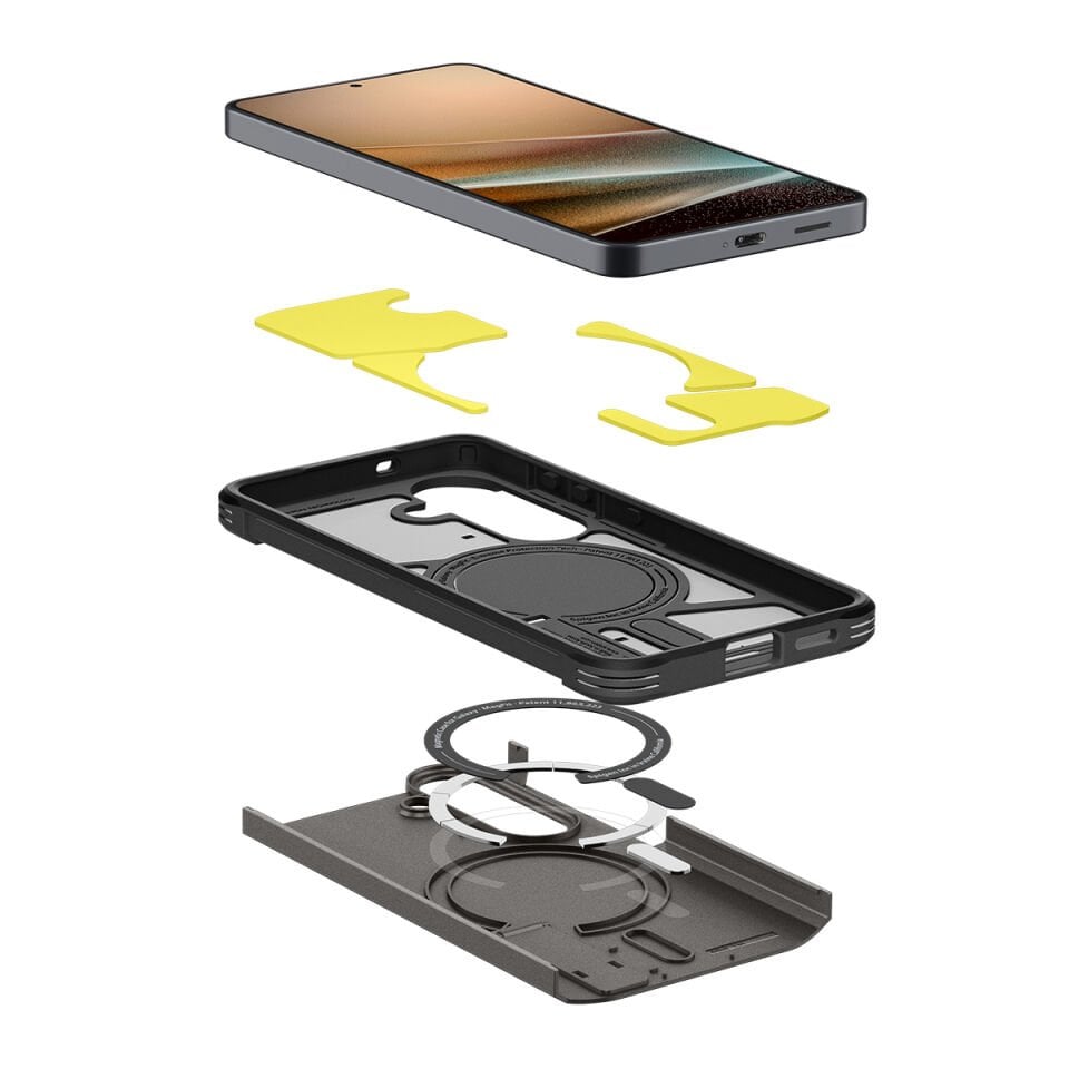 Spigen Samsung Galaxy S26 Plus ile Uyumlu Ekstra Dayanıklı Kılıf Tough Armor Hava Kanalı Teknolojisi™ Askeri Sınıf Koruma MagFit KickStand\'lı Çift Katman Kapak Gunmetal