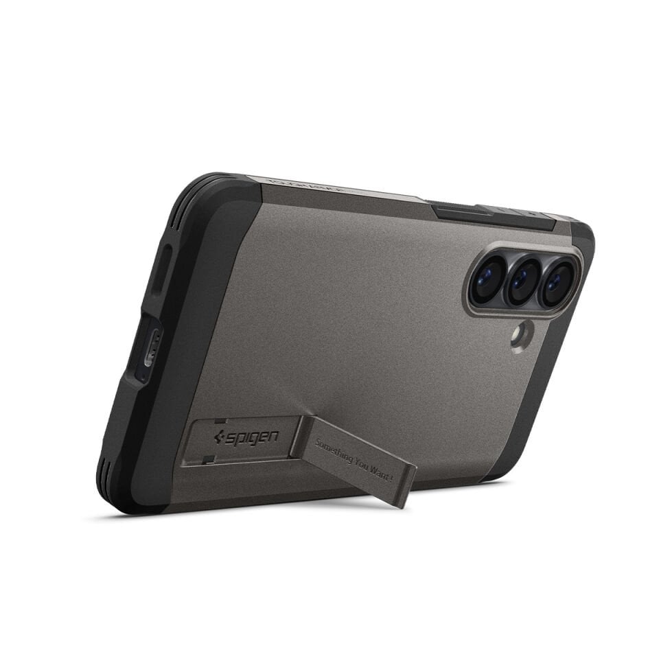 Spigen Samsung Galaxy S26 Plus ile Uyumlu Ekstra Dayanıklı Kılıf Tough Armor Hava Kanalı Teknolojisi™ Askeri Sınıf Koruma MagFit KickStand\'lı Çift Katman Kapak Gunmetal