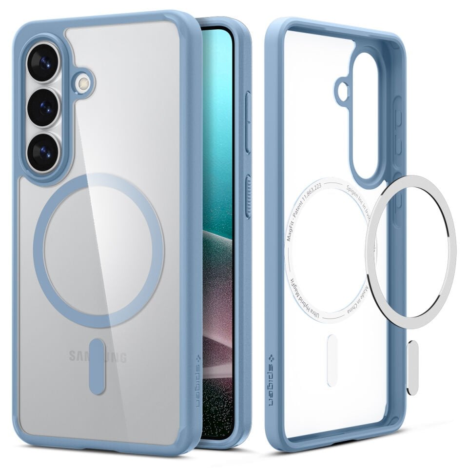 Spigen Samsung Galaxy S26 Plus ile Uyumlu ince Kılıf Ultra Hybrid Sararmaya Dayanıklı DuraClear™ Hava Kanalı Teknolojisi™ Askeri Sınıf Koruma MagFit Şeffaf Kapak Light Blue