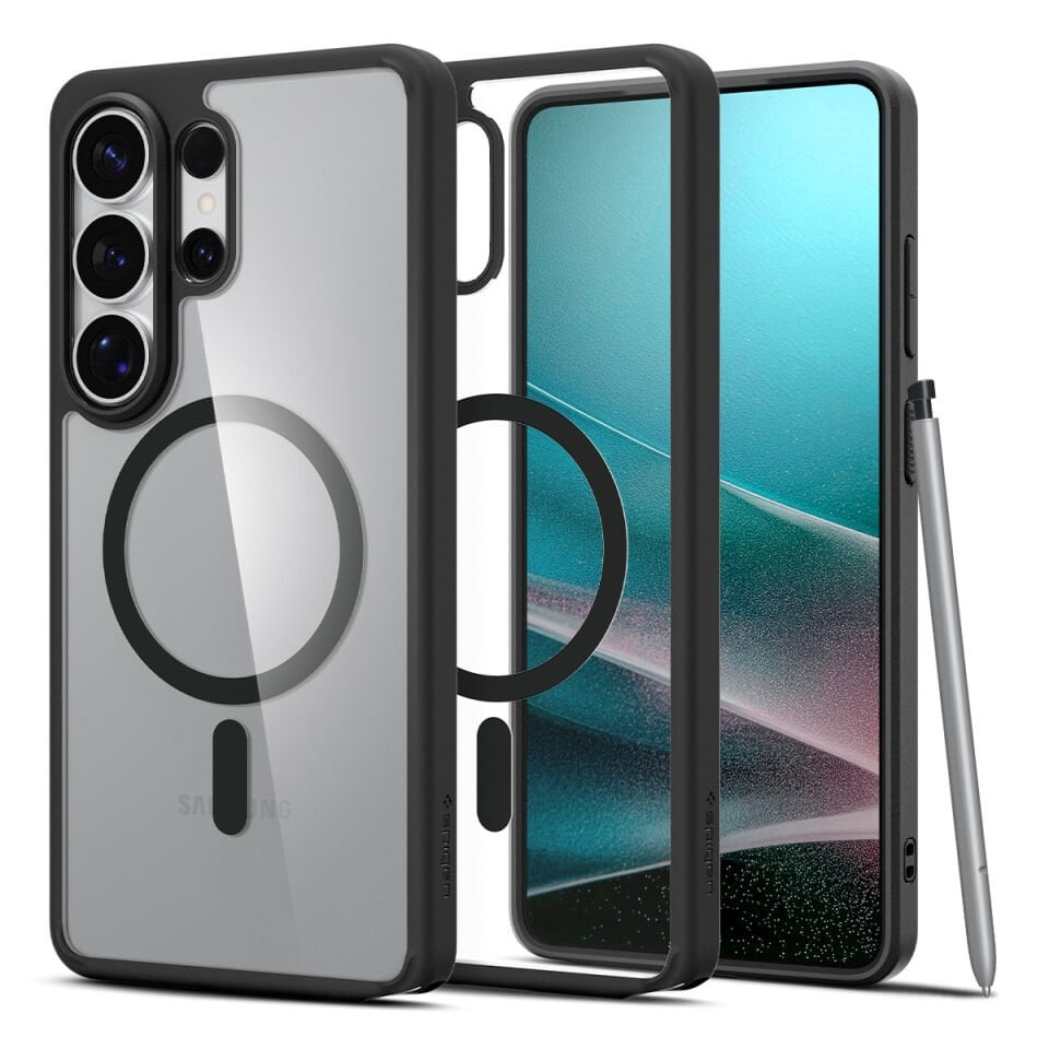 Spigen Samsung Galaxy S26 Ultra ile Uyumlu ince Kılıf Ultra Hybrid Sararmaya Dayanıklı DuraClear™ Hava Kanalı Teknolojisi™ Askeri Sınıf Koruma MagFit Şeffaf Kapak Matte Black