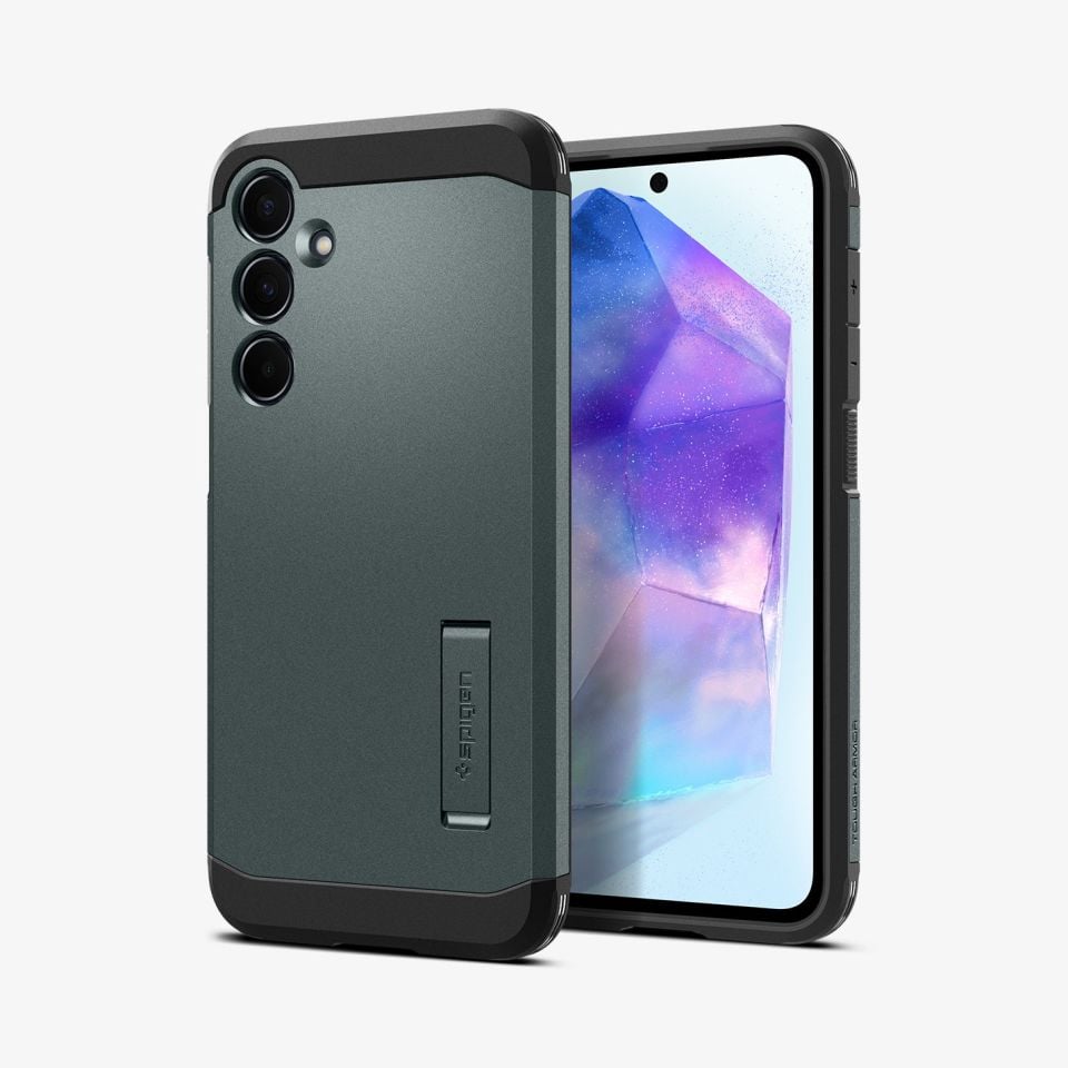 Samsung Galaxy A55 Kılıf, Spigen Tough Armor Abyss Green