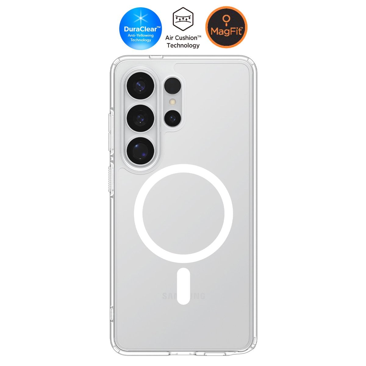 Spigen Samsung Galaxy S26 Ultra ile Uyumlu ince Kılıf Ultra Hybrid Sararmaya Dayanıklı DuraClear™ Hava Kanalı Teknolojisi™ Askeri Sınıf Koruma MagFit Şeffaf Kapak Clear White