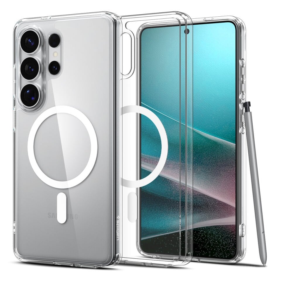 Spigen Samsung Galaxy S26 Ultra ile Uyumlu ince Kılıf Ultra Hybrid Sararmaya Dayanıklı DuraClear™ Hava Kanalı Teknolojisi™ Askeri Sınıf Koruma MagFit Şeffaf Kapak Clear White