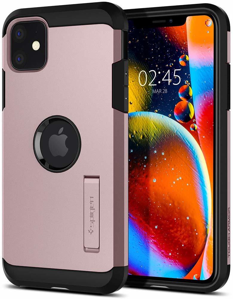 iPhone 11 Kılıf, Spigen Tough Armor Rose Gold