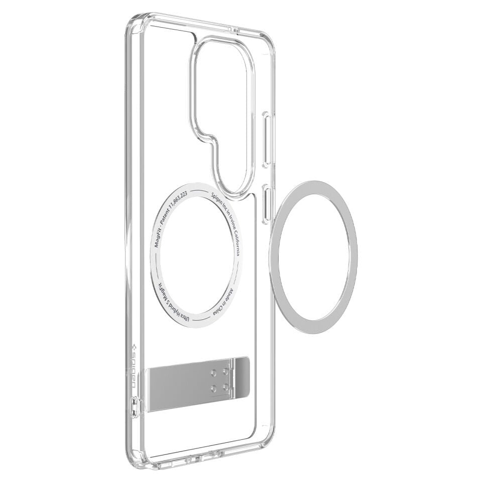 Spigen Samsung Galaxy S26 Ultra ile Uyumlu ince Kılıf Ultra Hybrid S Metal Stand MagFit Sararmaya Dayanıklı DuraClear™ Hava Kanalı Teknolojisi™ Askeri Sınıf Koruma Şeffaf Kapak Clear White