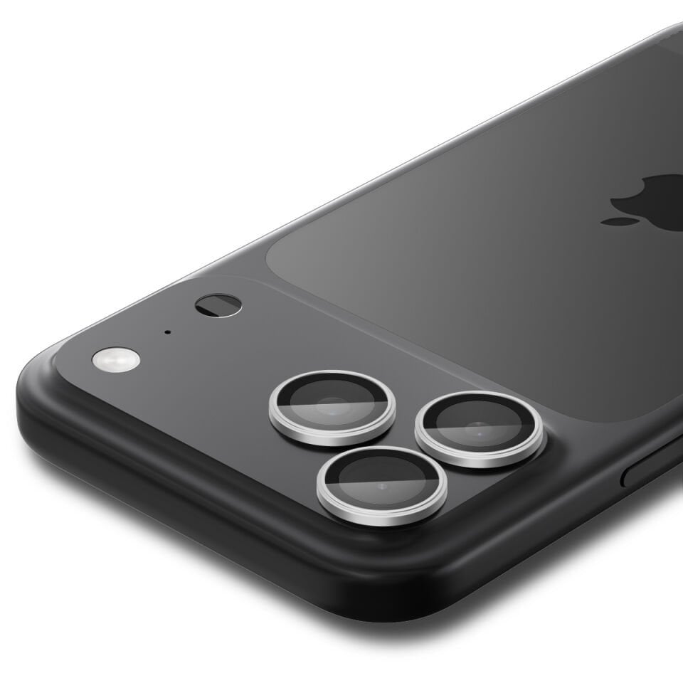 Spigen iPhone 17 Pro Max / 17 Pro / 16 Pro Max / 16 Pro / 15 Pro Max / 15 Pro / 14 Pro Max / 14 Pro Kamera Lens Camı Koruyucu Kolay Kurulum Glas.tR EZ Fit Optik Pro (2 Adet) Silver