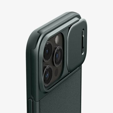 iPhone 15 Pro Max Kılıf, Spigen Optik Armor MagFit (MagSafe Uyumlu) Abyss Green