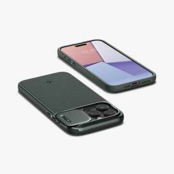 iPhone 15 Pro Max Kılıf, Spigen Optik Armor MagFit (MagSafe Uyumlu) Abyss Green