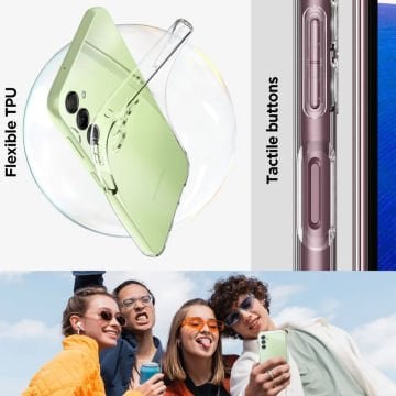 Galaxy A14 5G Kılıf, Spigen Liquid Crystal 4 Tarafı Tam Koruma Crystal Clear